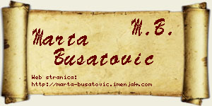 Marta Bušatović vizit kartica